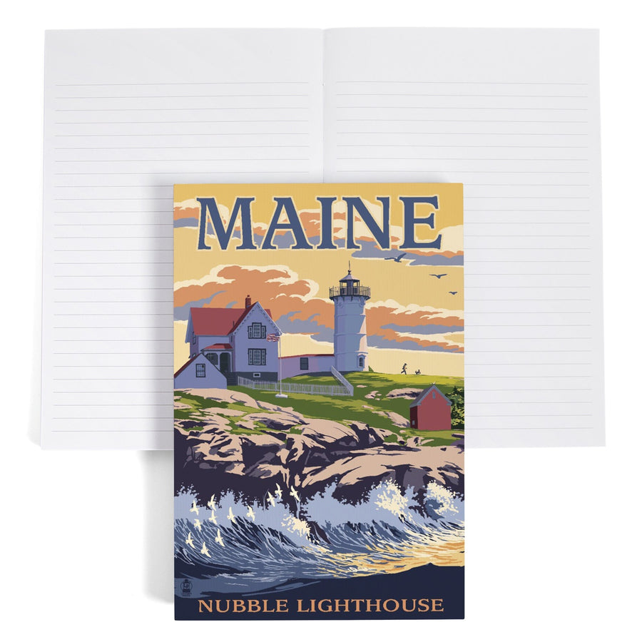 Lined 6x9 Journal, York, Maine, Nubble Lighthouse, Lay Flat, 193 Pages, FSC paper Home Lantern Press 