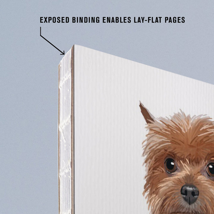 Lined 6x9 Journal, Yorkie, Life is Better, White Background, Lay Flat, 193 Pages, FSC paper Home Lantern Press 