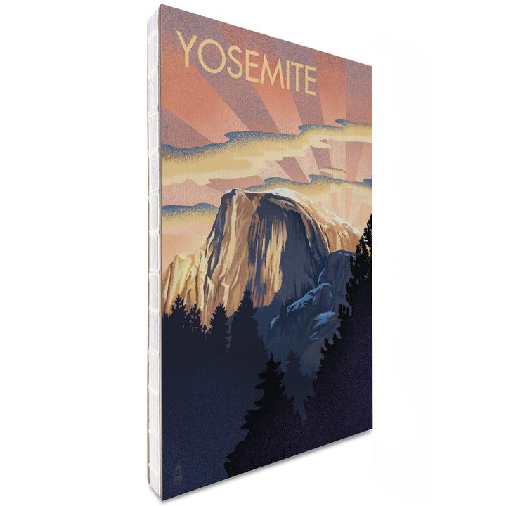 Lined 6x9 Journal, Yosemite, California, Half Dome, Lithograph, Lay Flat, 193 Pages, FSC paper Home Lantern Press 