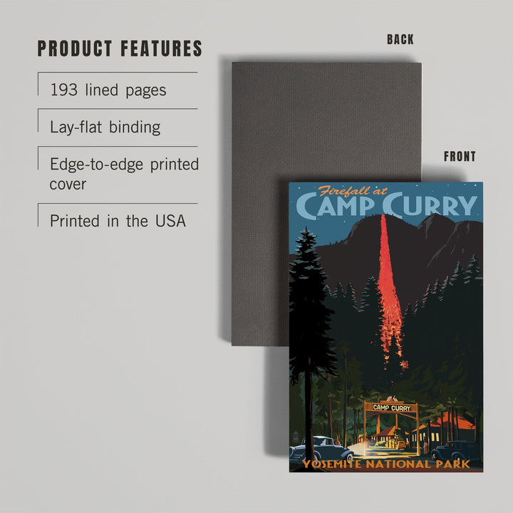 Lined 6x9 Journal, Yosemite National Park, California, Firefall and Camp Curry, Lay Flat, 193 Pages, FSC paper Home Lantern Press 