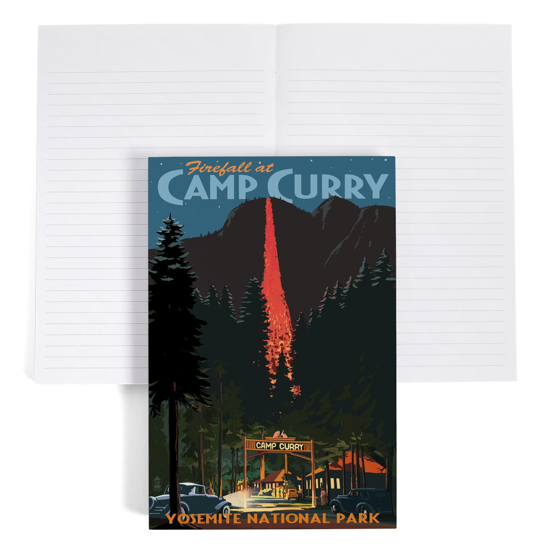 Lined 6x9 Journal, Yosemite National Park, California, Firefall and Camp Curry, Lay Flat, 193 Pages, FSC paper Home Lantern Press 