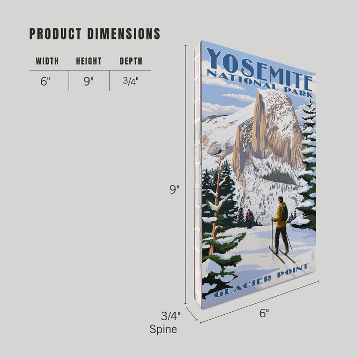 Lined 6x9 Journal, Yosemite National Park, California, Glacier Point and Half Dome, Ski Scene, Lay Flat, 193 Pages, FSC paper Home Lantern Press 