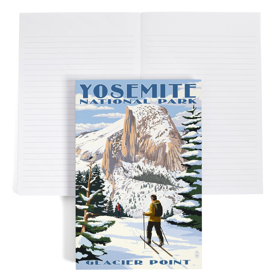 Lined 6x9 Journal, Yosemite National Park, California, Glacier Point and Half Dome, Ski Scene, Lay Flat, 193 Pages, FSC paper Home Lantern Press 