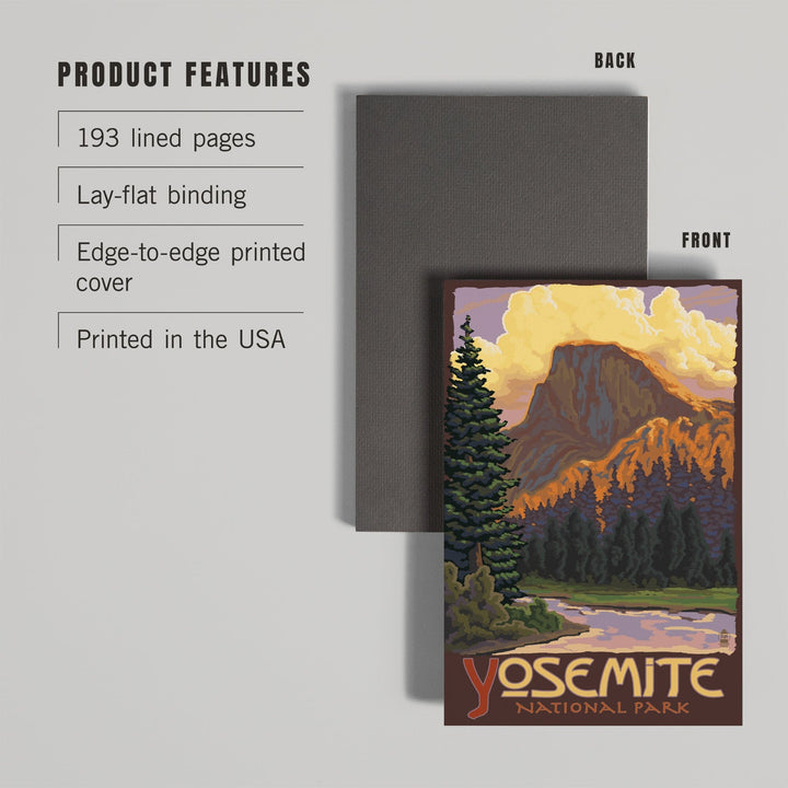 Lined 6x9 Journal, Yosemite National Park, California, Half Dome, Lay Flat, 193 Pages, FSC paper Home Lantern Press 