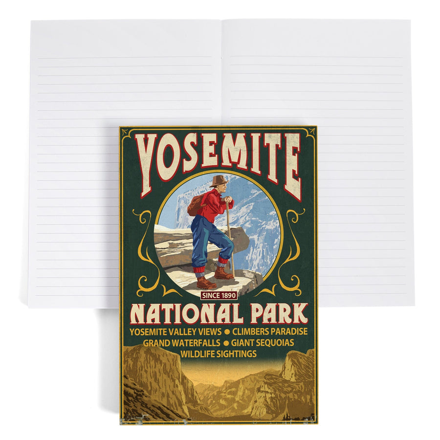 Lined 6x9 Journal, Yosemite National Park, California, Half Dome Vintage Sign, Lay Flat, 193 Pages, FSC paper Home Lantern Press 