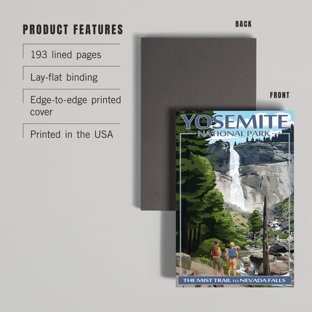 Lined 6x9 Journal, Yosemite National Park, California, Painterly, The Mist Trail, Lay Flat, 193 Pages, FSC paper Home Lantern Press 