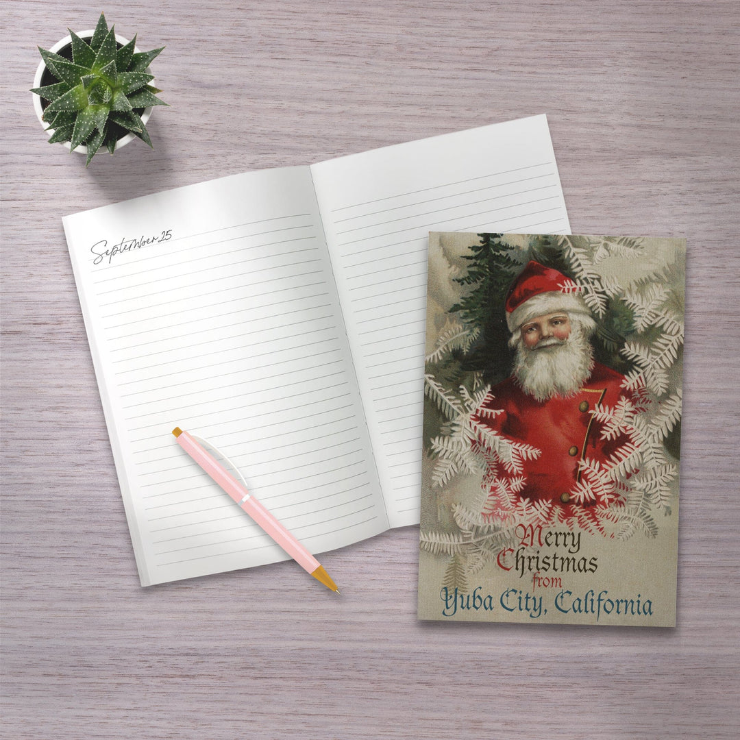 Lined 6x9 Journal, Yuba City, California, Merry Christmas from Santa, Vintage, Artwork, Lay Flat, 193 Pages, FSC paper Home Lantern Press 