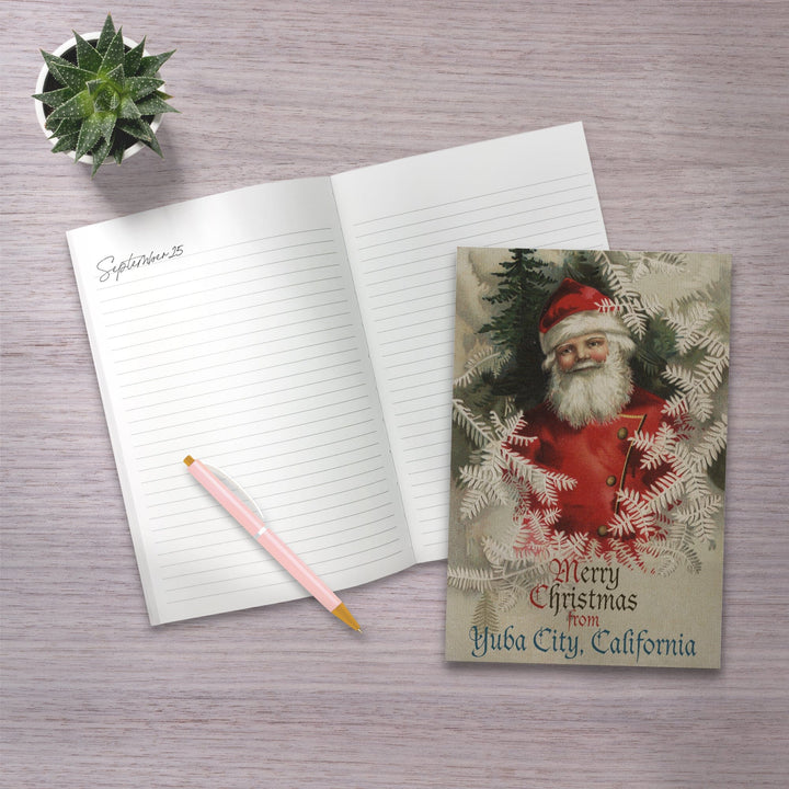 Lined 6x9 Journal, Yuba City, California, Merry Christmas from Santa, Vintage, Artwork, Lay Flat, 193 Pages, FSC paper Home Lantern Press 