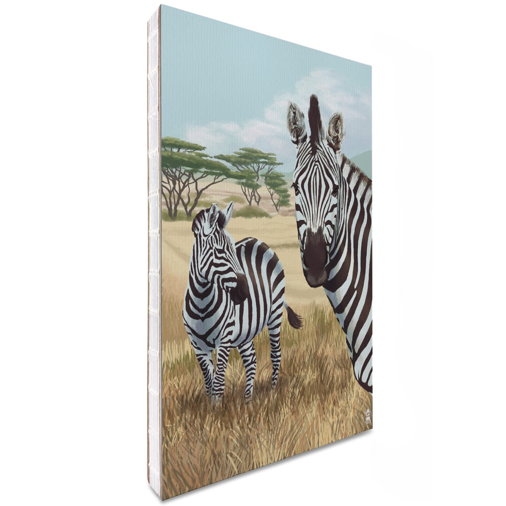 Lined 6x9 Journal, Zebra Scene, Lay Flat, 193 Pages, FSC paper Home Lantern Press 