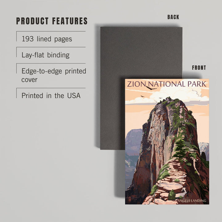 Lined 6x9 Journal, Zion National Park, Utah, Angels Landing and Condors, Lay Flat, 193 Pages, FSC paper Home Lantern Press 