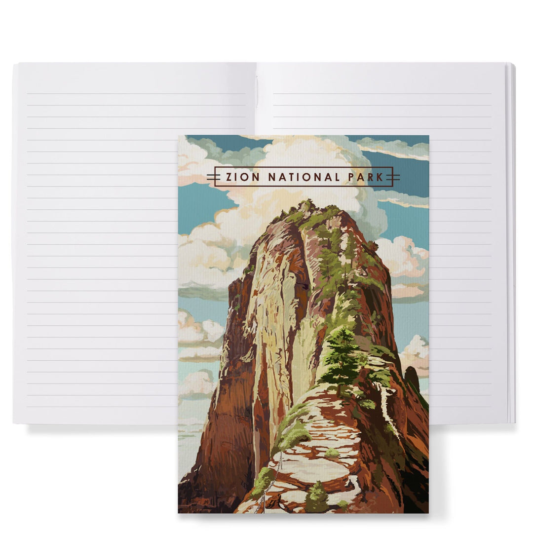 Lined 6x9 Journal, Zion National Park, Utah, Angels Landing, Modern Typography, Lay Flat, 193 Pages, FSC paper Home Lantern Press 