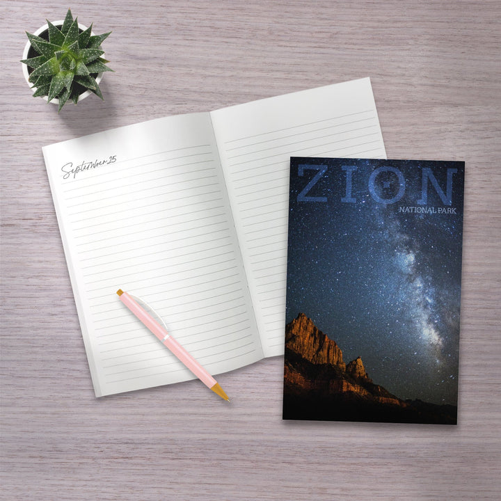 Lined 6x9 Journal, Zion National Park, Utah, Milkyway, Lay Flat, 193 Pages, FSC paper Home Lantern Press 