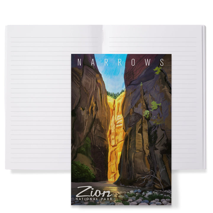 Lined 6x9 Journal, Zion National Park, Utah, Narrows, Oil Painting, Lay Flat, 193 Pages, FSC paper Home Lantern Press 