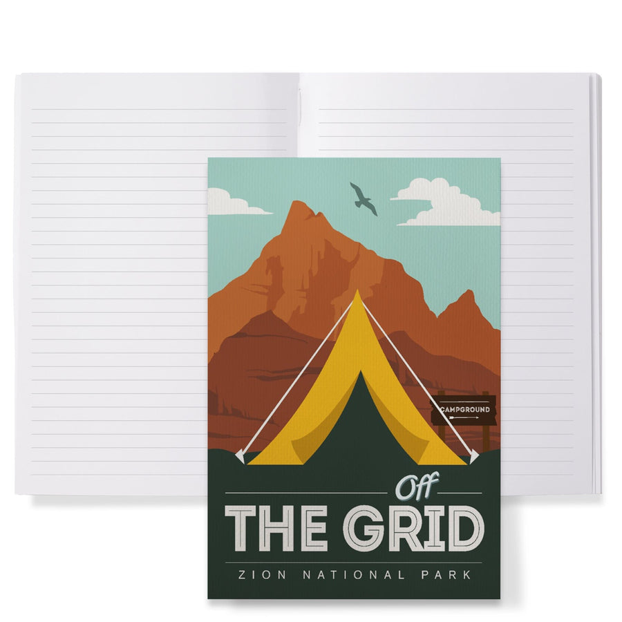 Lined 6x9 Journal, Zion National Park, Utah, Off the Grid, Tent, Lay Flat, 193 Pages, FSC paper Home Lantern Press 