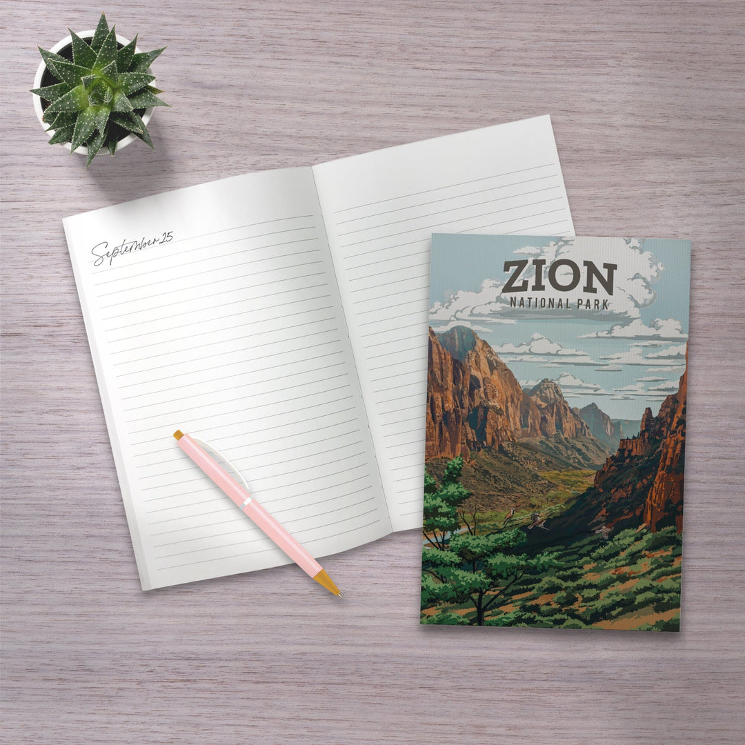 Lined 6x9 Journal, Zion National Park, Utah, Painterly National Park Series, Lay Flat, 193 Pages, FSC paper Home Lantern Press 