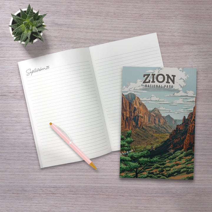 Lined 6x9 Journal, Zion National Park, Utah, Painterly National Park Series, Lay Flat, 193 Pages, FSC paper Home Lantern Press 