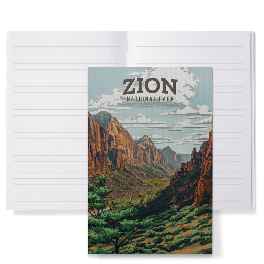 Lined 6x9 Journal, Zion National Park, Utah, Painterly National Park Series, Lay Flat, 193 Pages, FSC paper Home Lantern Press 