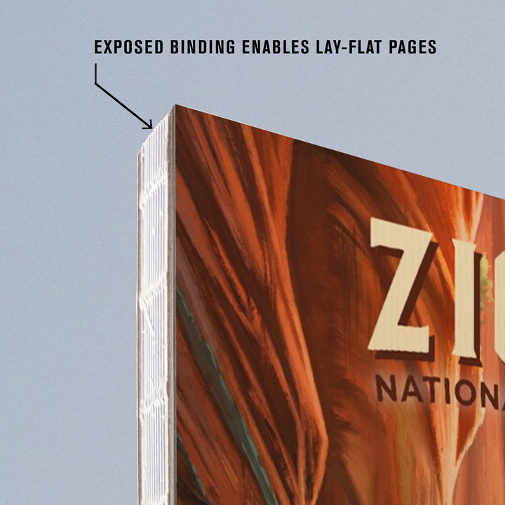 Lined 6x9 Journal, Zion National Park, Utah, The Narrows, Oil Painting, Lay Flat, 193 Pages, FSC paper Home Lantern Press 