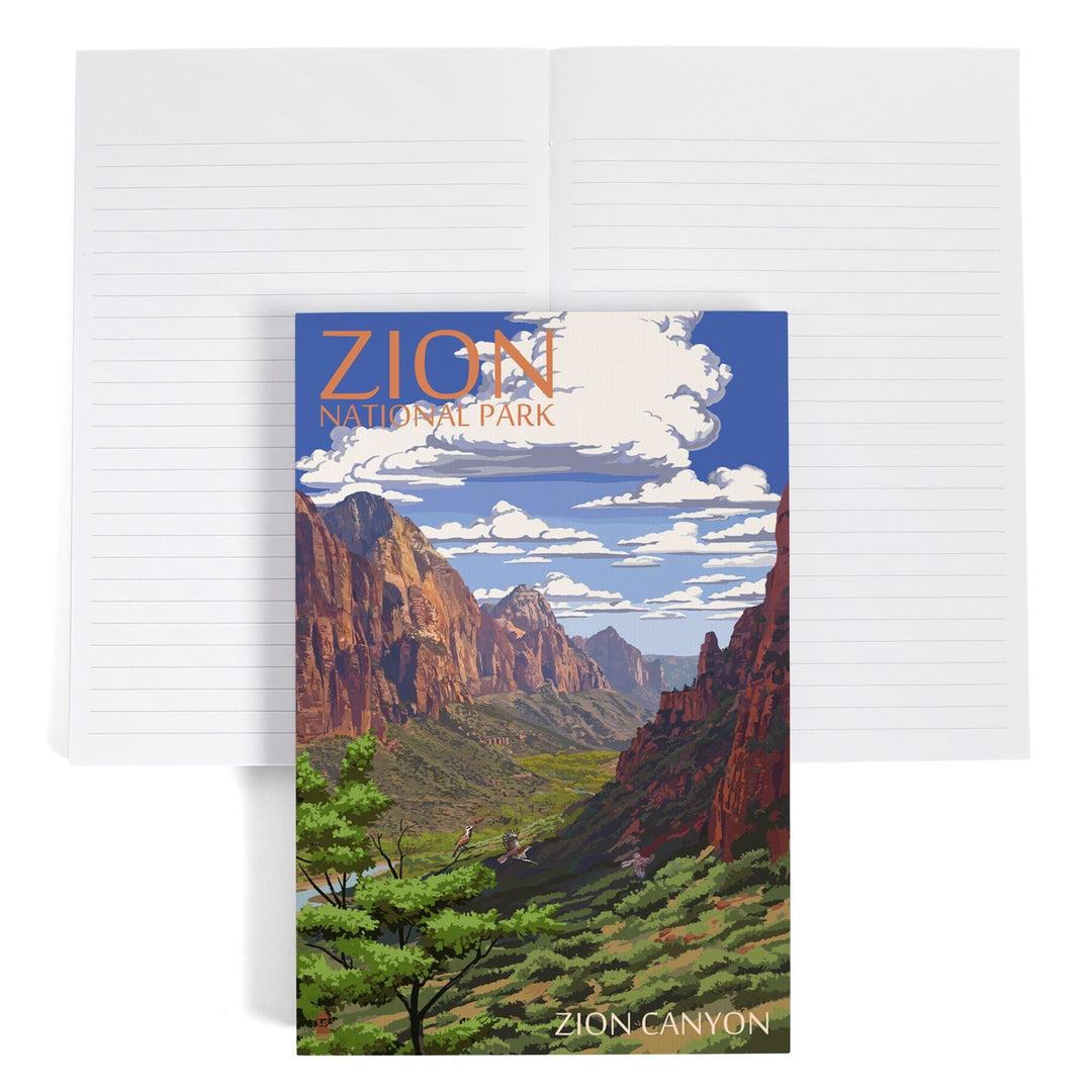 Lined 6x9 Journal, Zion National Park, Utah, Zion Canyon View, Lay Flat, 193 Pages, FSC paper Home Lantern Press 