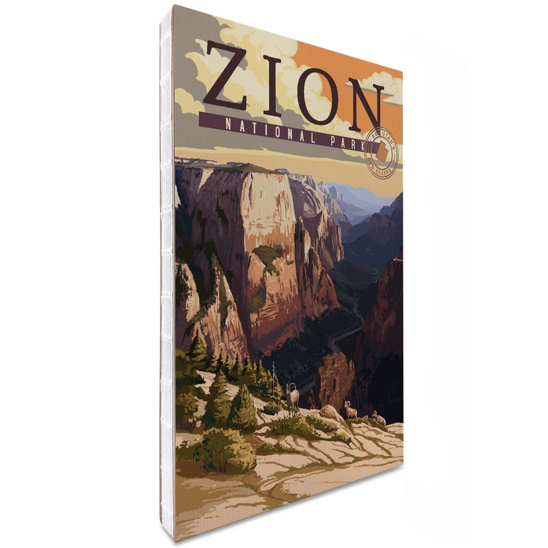 Lined 6x9 Journal, Zion National Park, Zion Canyon Sunset, Typography, Lay Flat, 193 Pages, FSC paper Home Lantern Press 