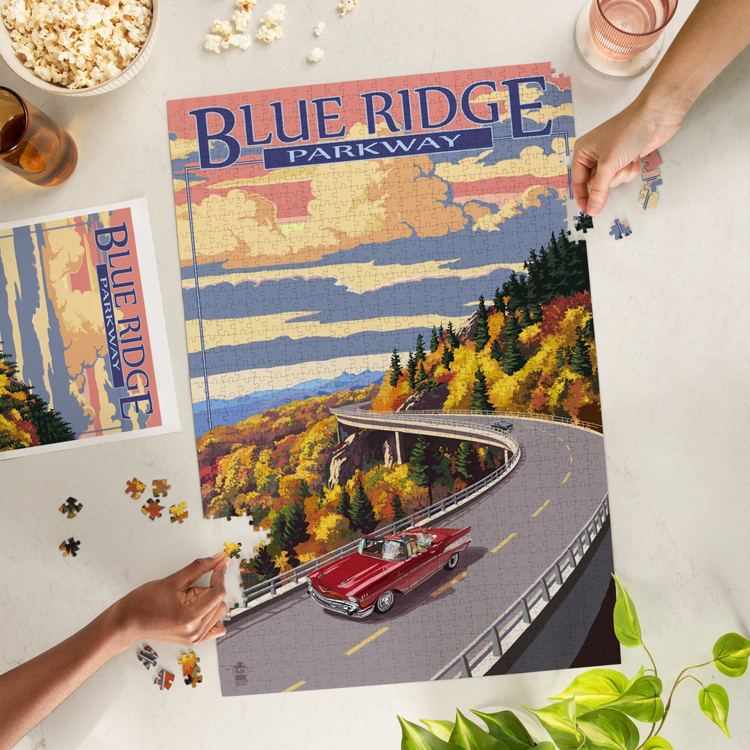 Linn Cove Viaduct, North Carolina, Blue Ridge Parkway, Jigsaw Puzzle Puzzle Lantern Press 