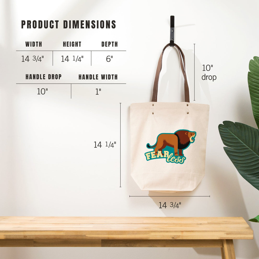 Lion, Geometric, Fearless, Contour, Lantern Press Artwork, Accessory Go Bag - Lantern Press