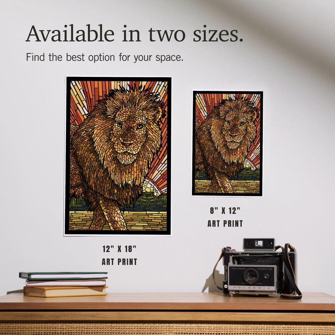 Lion, Mosaic, Art & Giclee Prints Art Lantern Press 