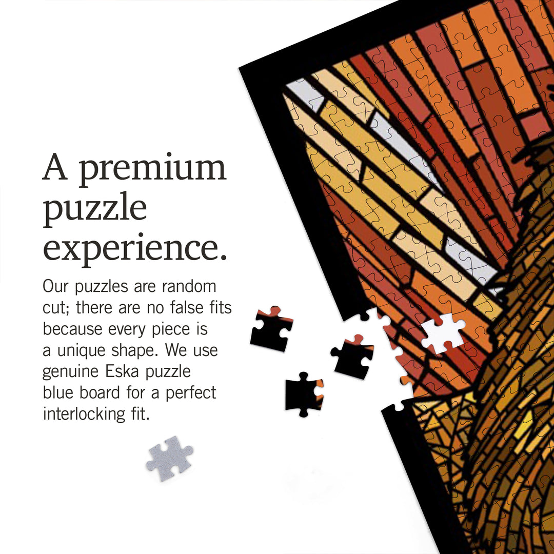 Lion, Mosaic, Jigsaw Puzzle Puzzle Lantern Press 