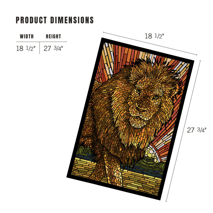 Lion, Mosaic, Jigsaw Puzzle Puzzle Lantern Press 