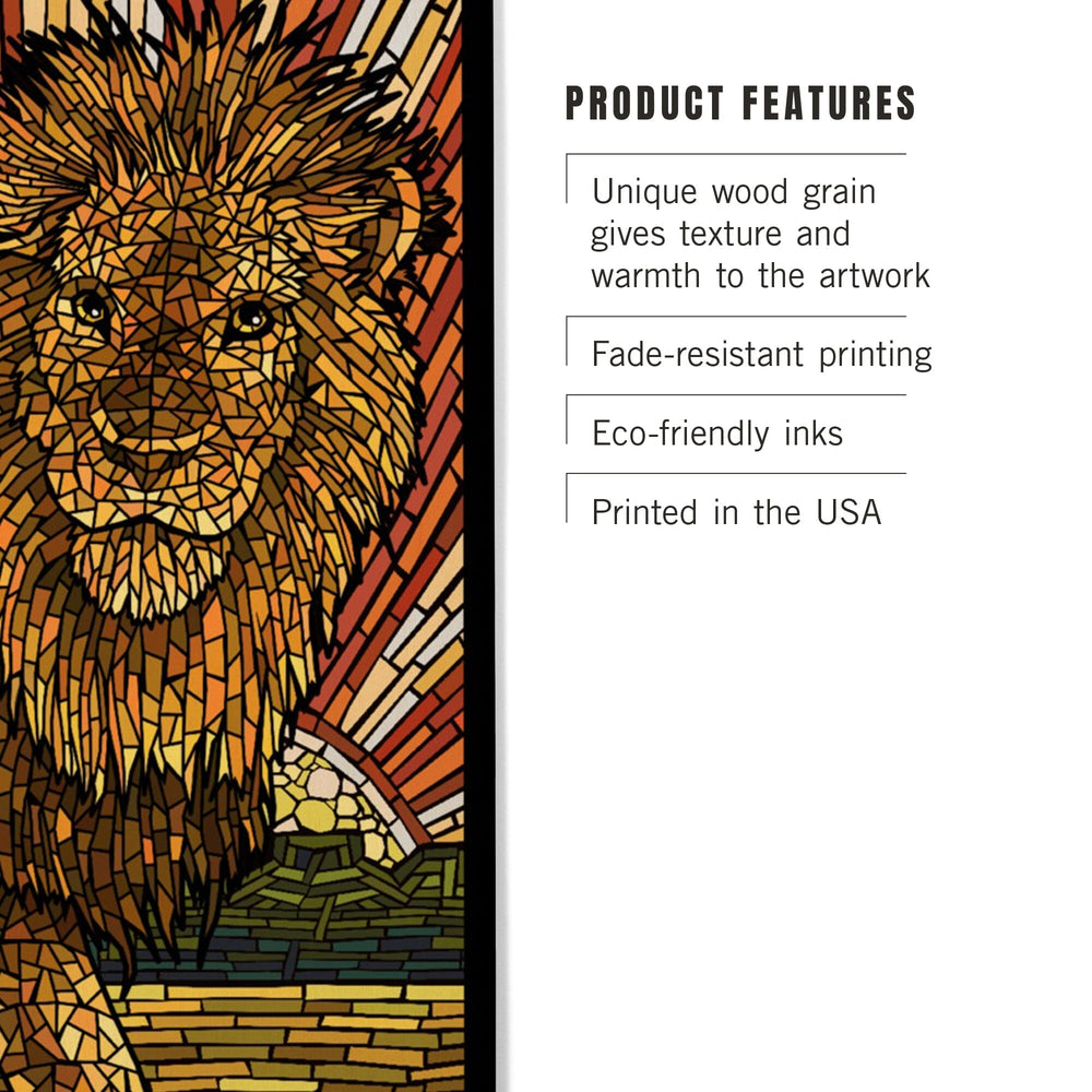 Lion, Mosaic, Lantern Press Artwork, Wood Signs and Postcards Wood Lantern Press 