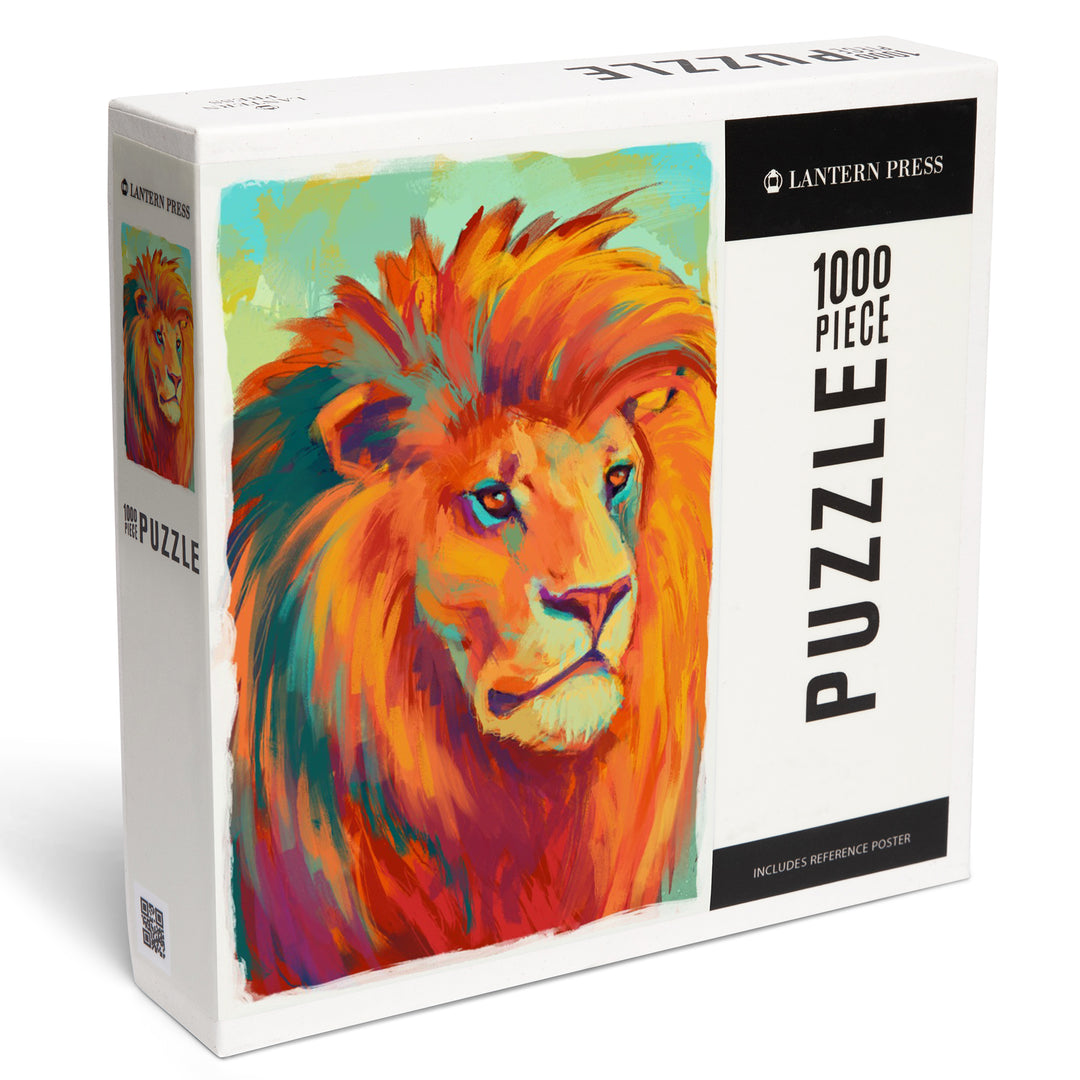 Lion, Vivid, Jigsaw Puzzle Puzzle Lantern Press 