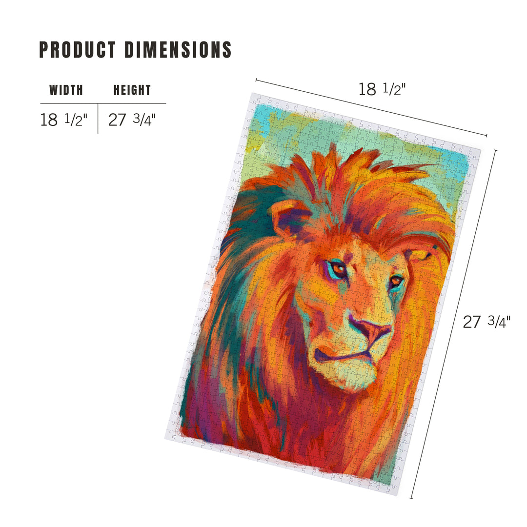 Lion, Vivid, Jigsaw Puzzle Puzzle Lantern Press 