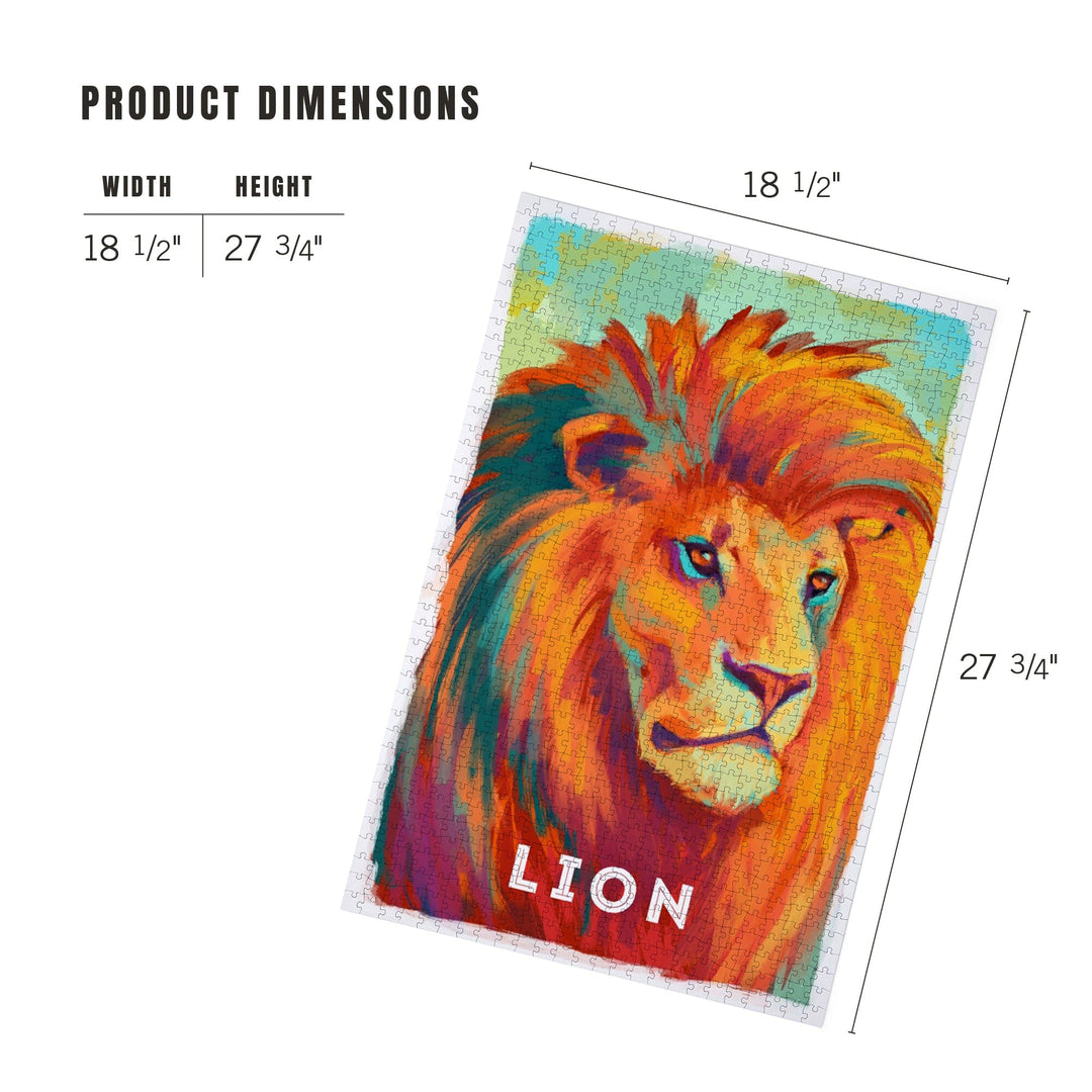 Lion, Vivid Series, Jigsaw Puzzle Puzzle Lantern Press 
