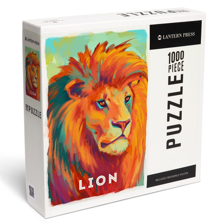 Lion, Vivid Series, Jigsaw Puzzle Puzzle Lantern Press 