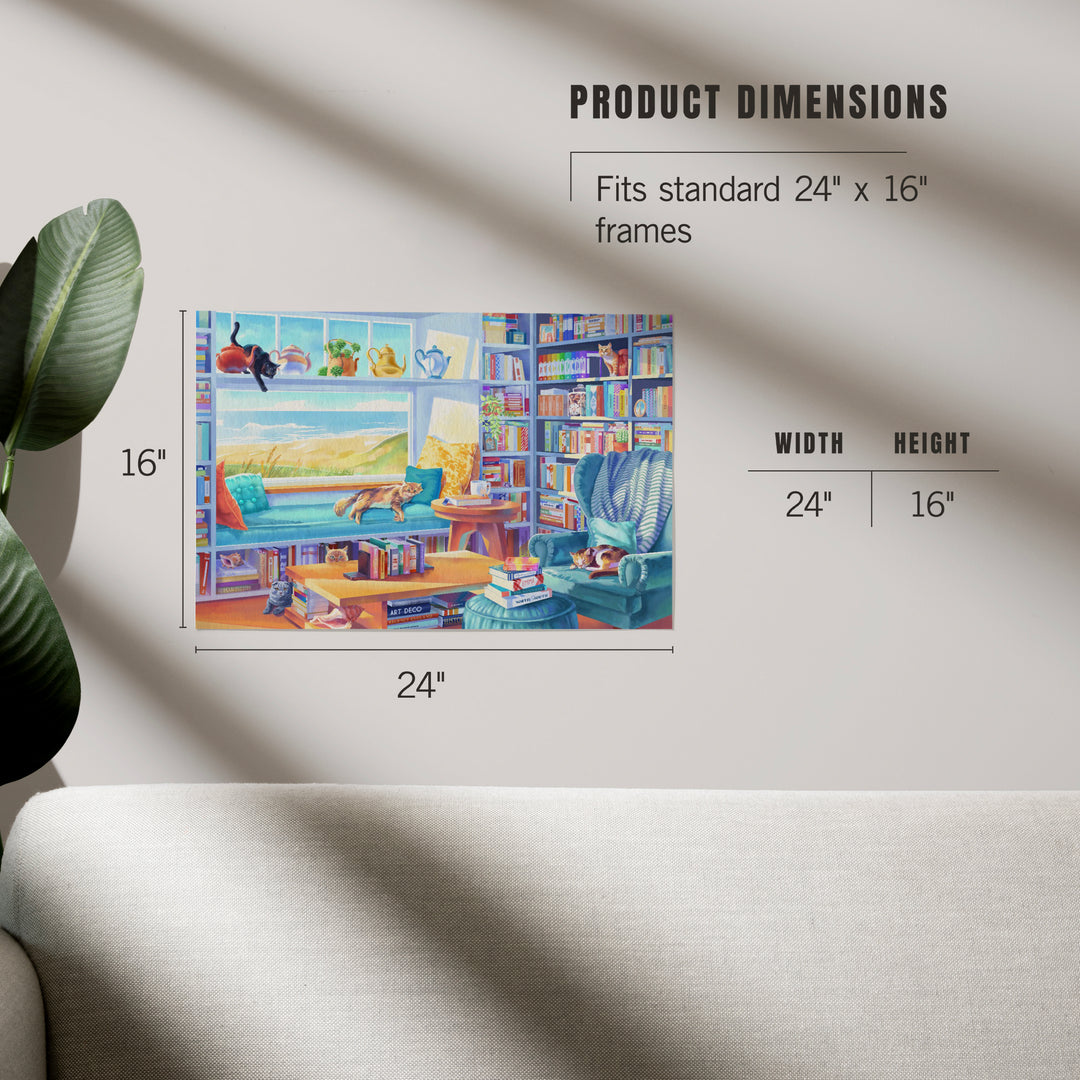 Literary Beach Cats, Art & Giclee Prints Art Lantern Press 