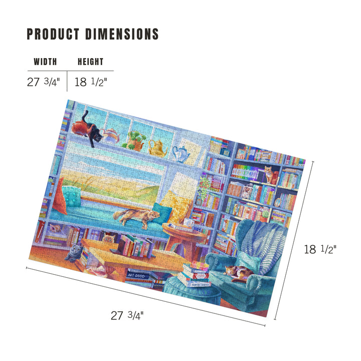 Literary Beach Cats, Jigsaw Puzzle Puzzle Lantern Press 