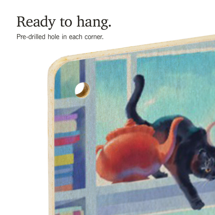 Literary Beach Cats, Wood Signs and Postcards Wood Lantern Press 
