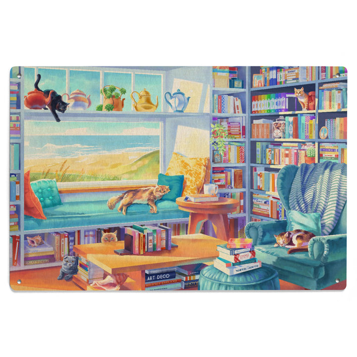 Literary Beach Cats, Wood Signs and Postcards Wood Lantern Press 