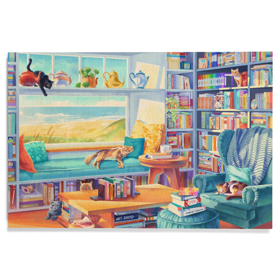 Literary Beach Cats, Wood Signs and Postcards Wood Lantern Press 