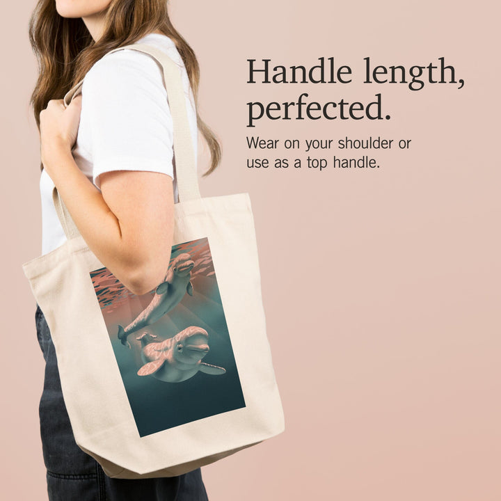 Lithograph, Beluga, Tote Bag Totes Lantern Press 