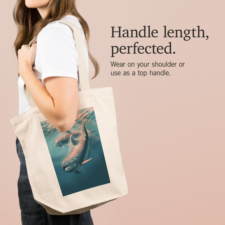 Lithograph, Bottlenose Dolphin, Tote Bag Totes Lantern Press 