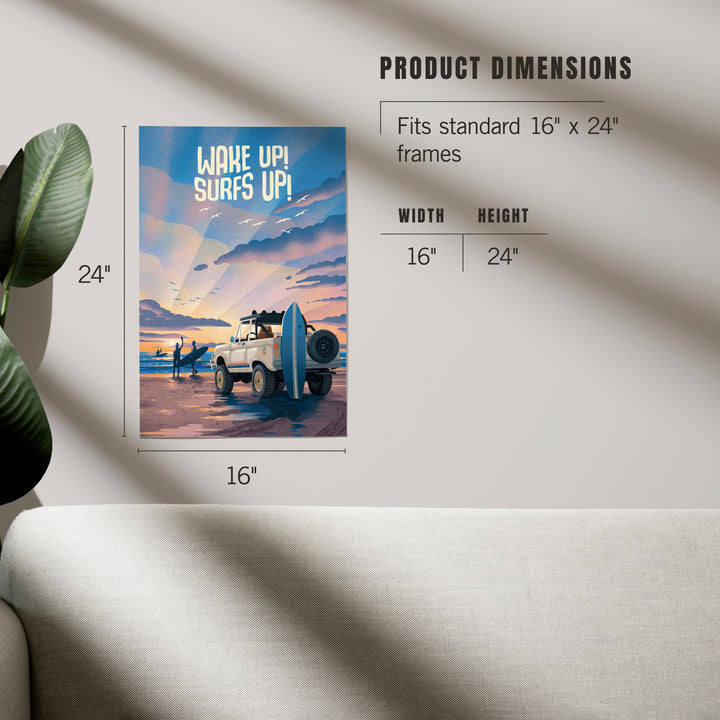 Lithograph, Wake Up! Surf's Up!, Art & Giclee Prints Art Lantern Press 