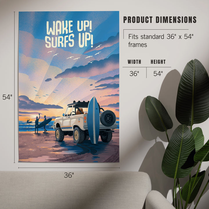 Lithograph, Wake Up! Surf's Up!, Art & Giclee Prints Art Lantern Press 