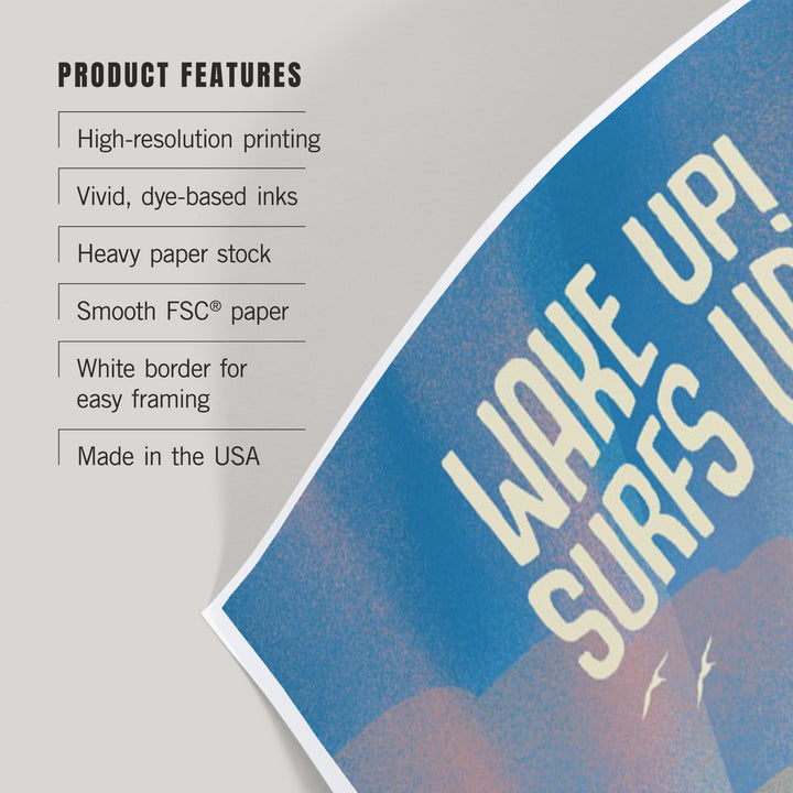 Lithograph, Wake Up! Surf's Up!, Art & Giclee Prints Art Lantern Press 
