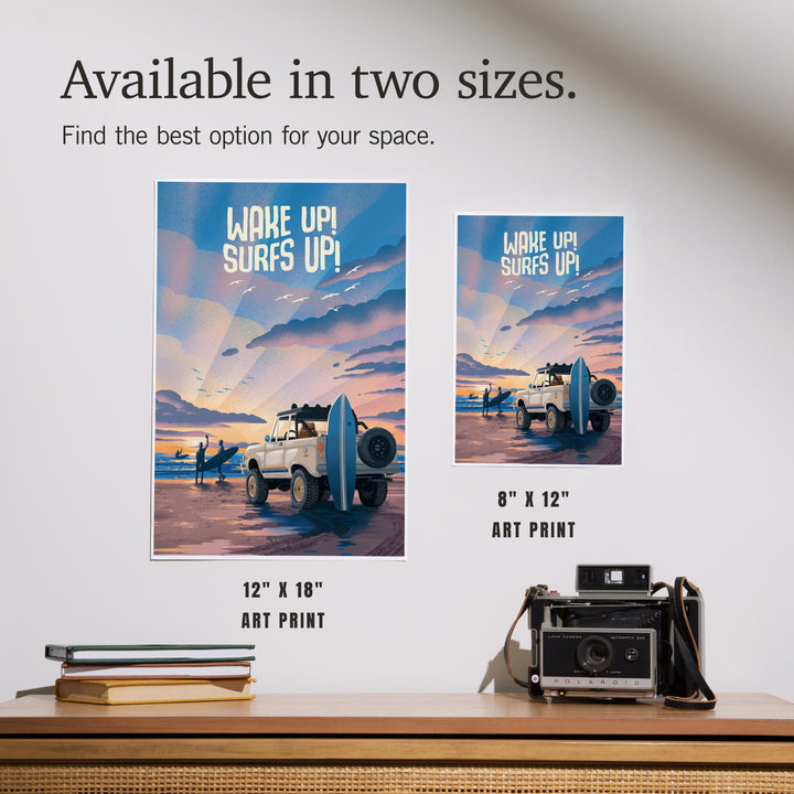 Lithograph, Wake Up! Surf's Up!, Art & Giclee Prints Art Lantern Press 