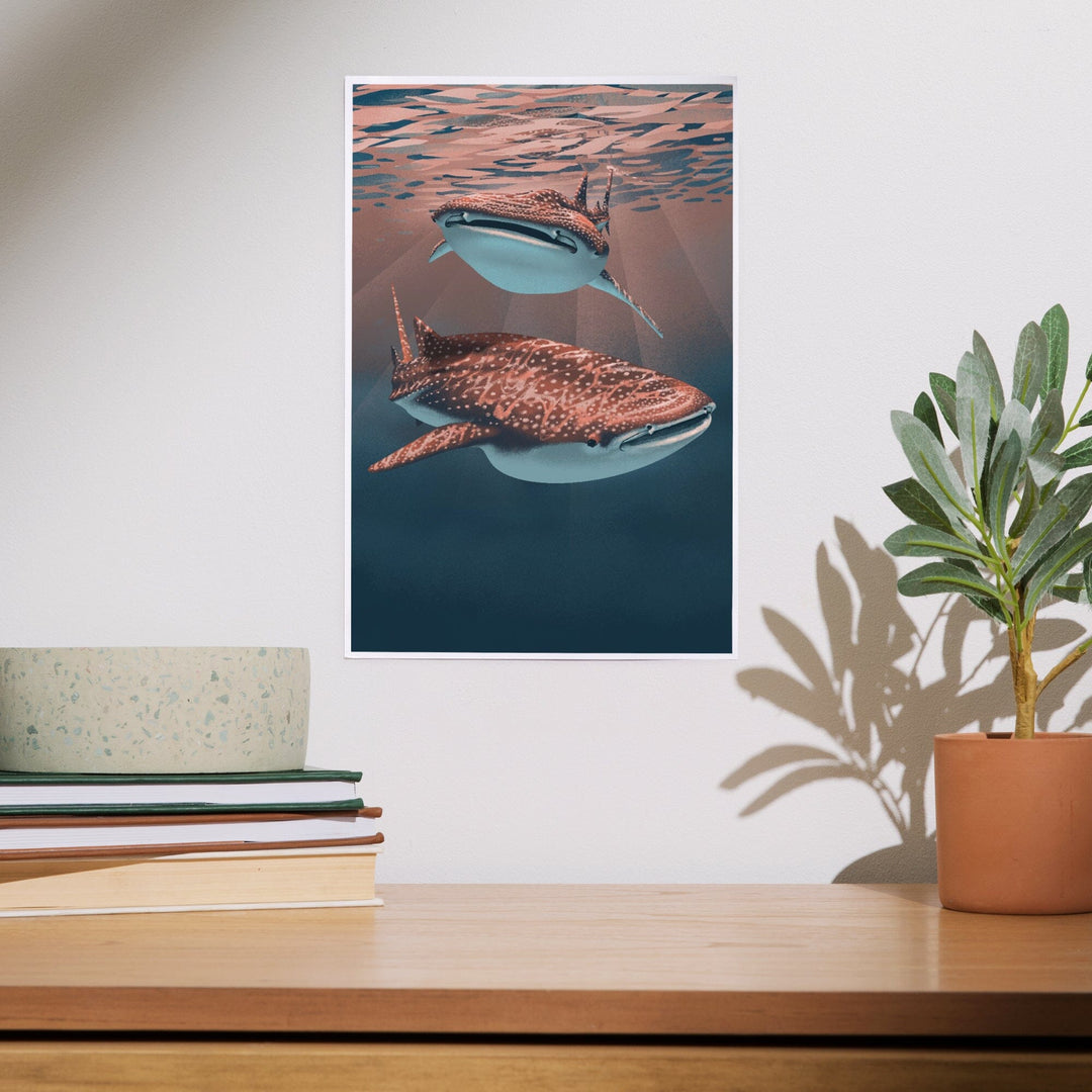 Lithograph, Whale Shark, Art & Giclee Prints Art Lantern Press 