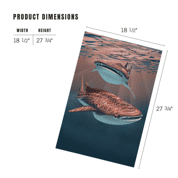 Lithograph, Whale Shark, Jigsaw Puzzle Puzzle Lantern Press 