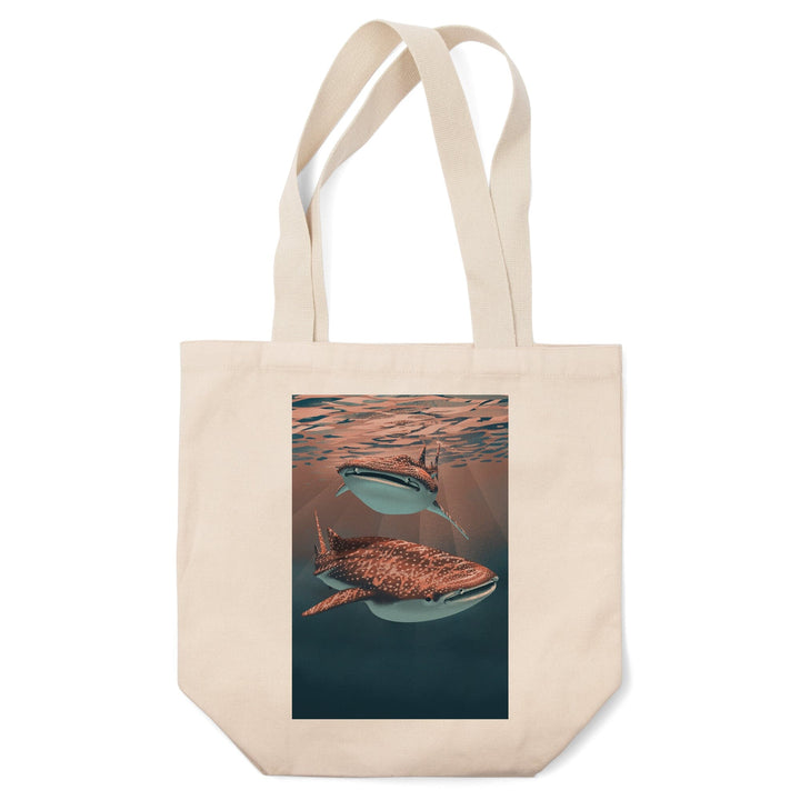 Lithograph, Whale Shark, Tote Bag Totes Lantern Press 