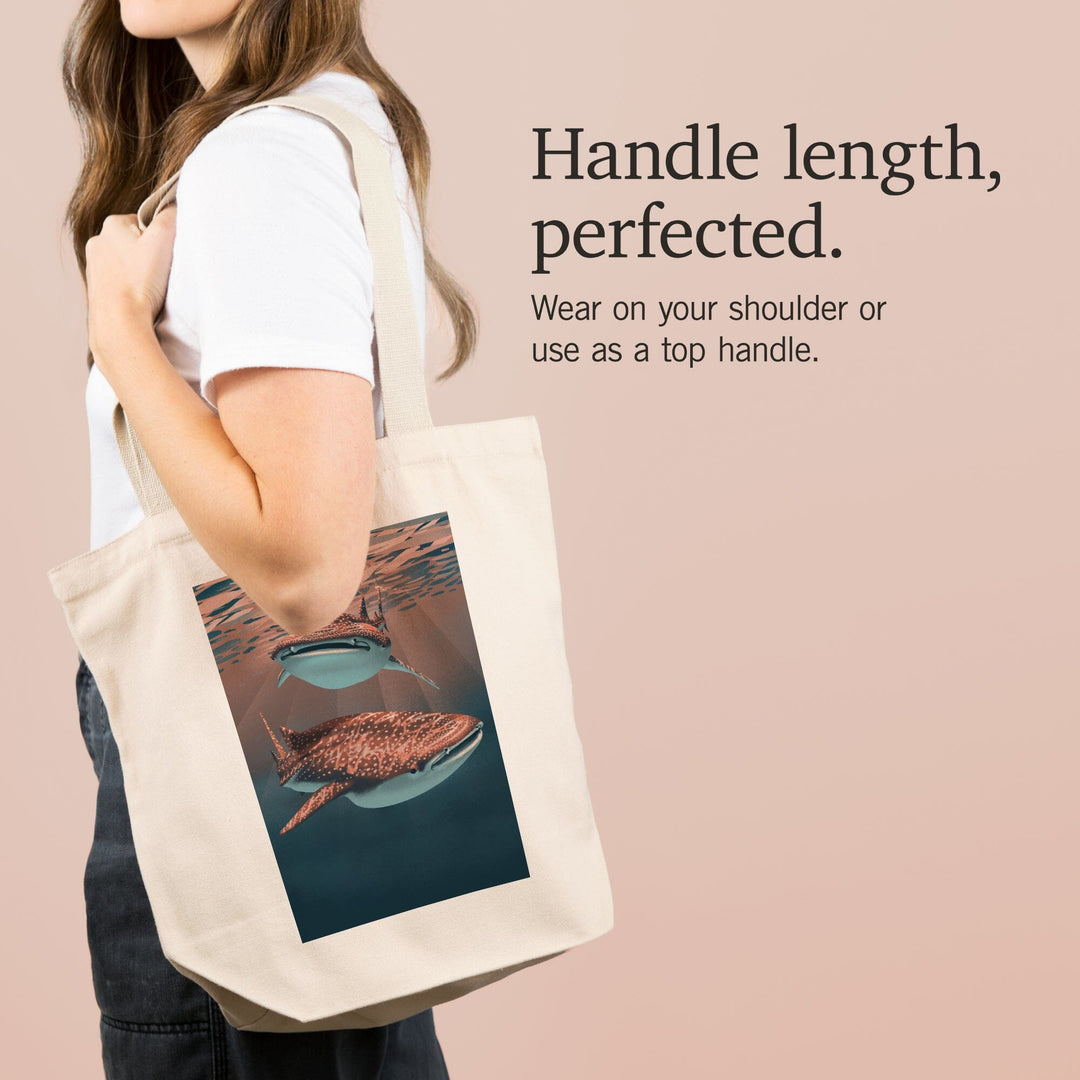 Lithograph, Whale Shark, Tote Bag Totes Lantern Press 