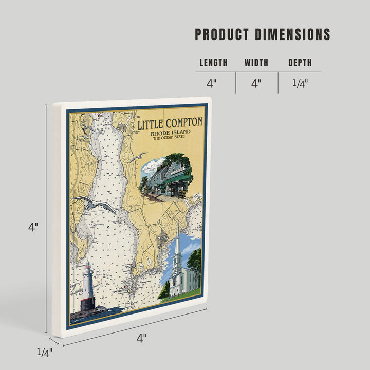 Little Compton, Rhode Island Chart, Coasters Coasters Lantern Press 